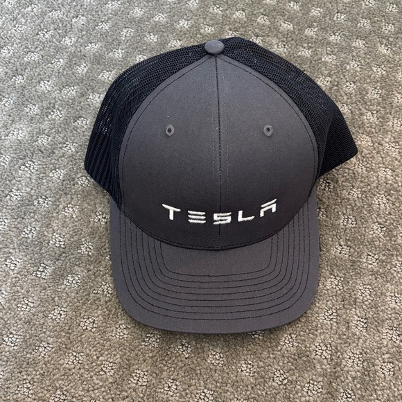 Tesla Charcoal and Black Mesh Cap - Picture 1 of 3